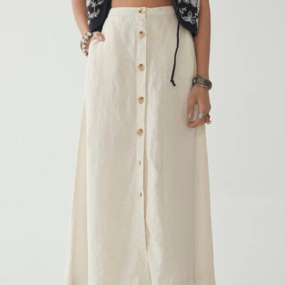 NWOT Maison Hotel Calota Button Front Midi Skirt - Picture 2 of 12